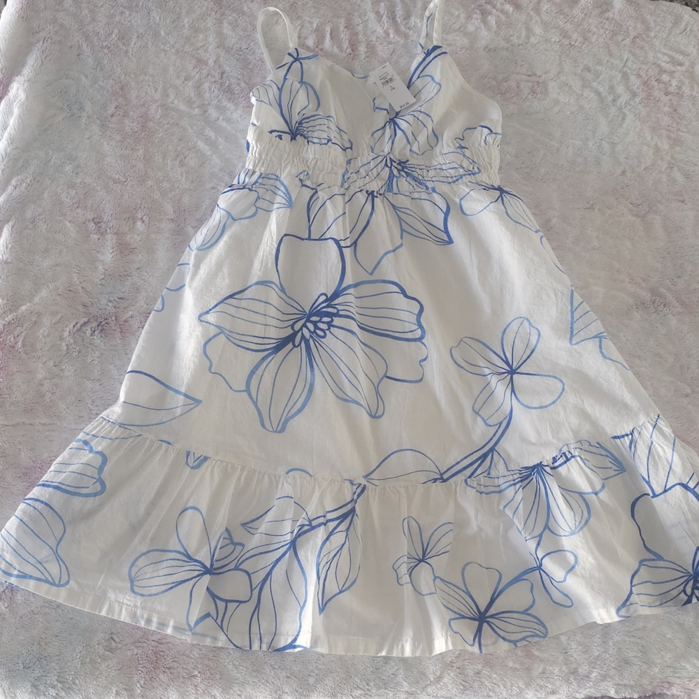 GAP White and Cream Ruffled Tiered Sundress